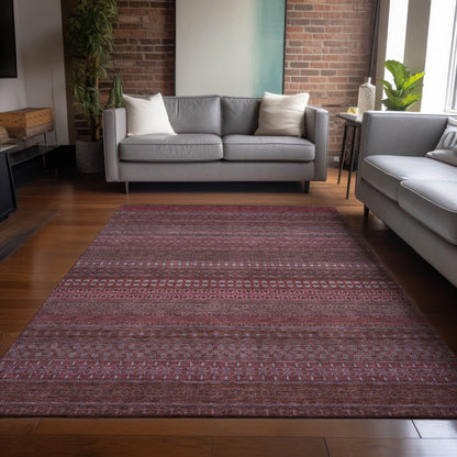 Addison Rugs Stripes Red Washable Indoor-Outdoor Rug