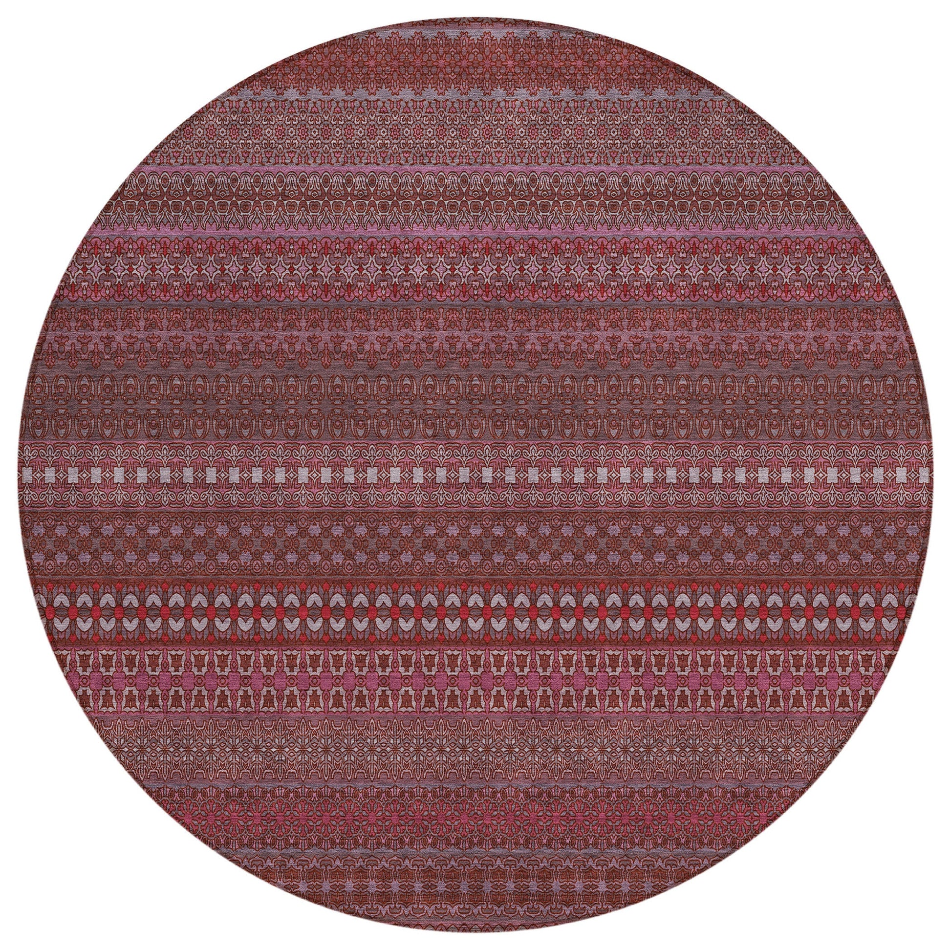 Addison Rugs Stripes Red Washable Indoor-Outdoor Rug
