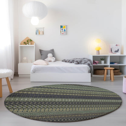 Addison Rugs Stripes Sage Washable Indoor-Outdoor Rug