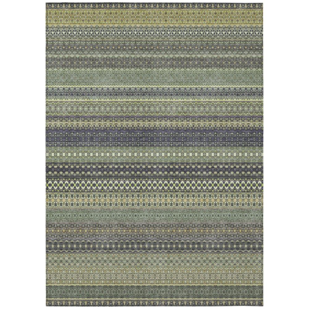Addison Rugs Stripes Sage Washable Indoor-Outdoor Rug