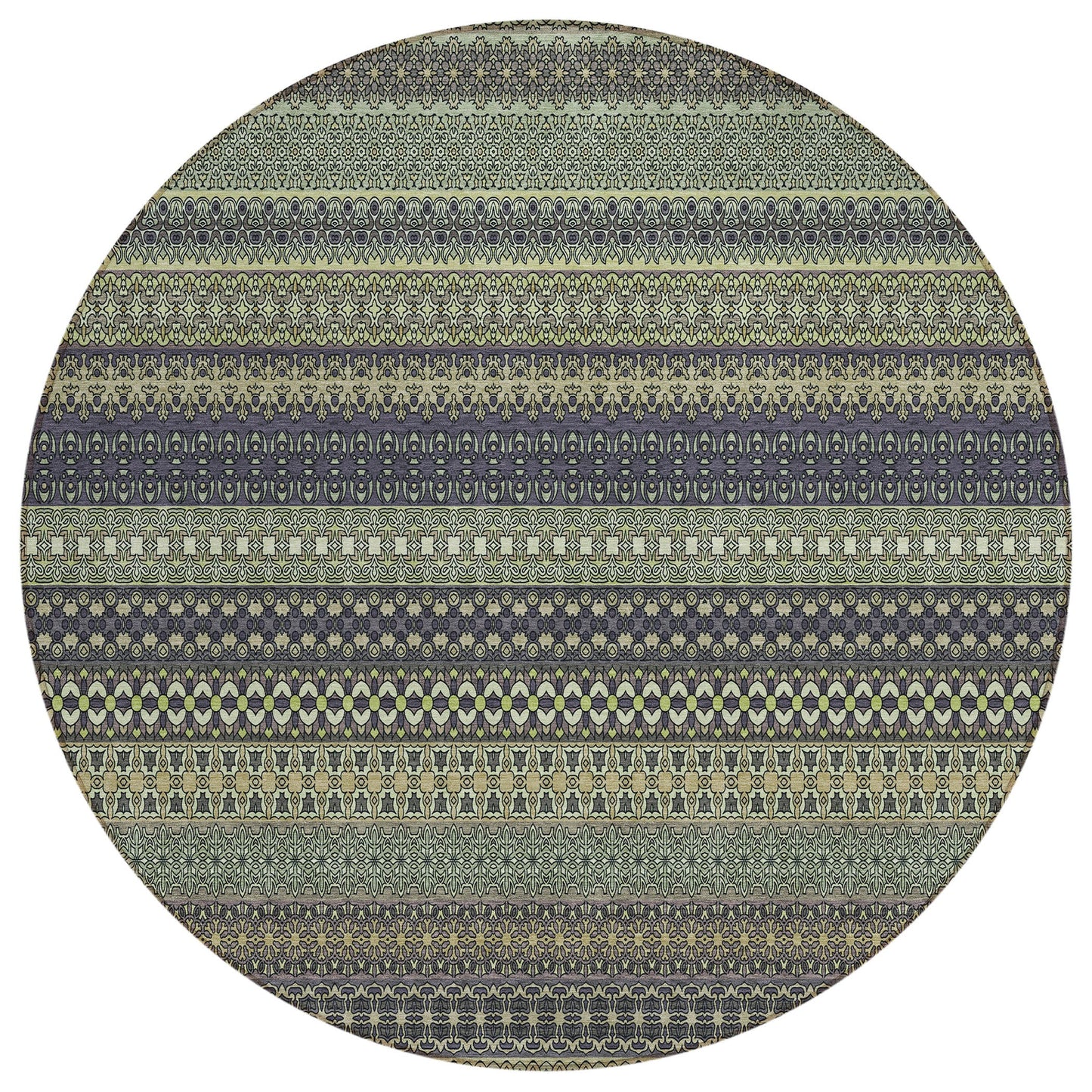 Addison Rugs Stripes Sage Washable Indoor-Outdoor Rug
