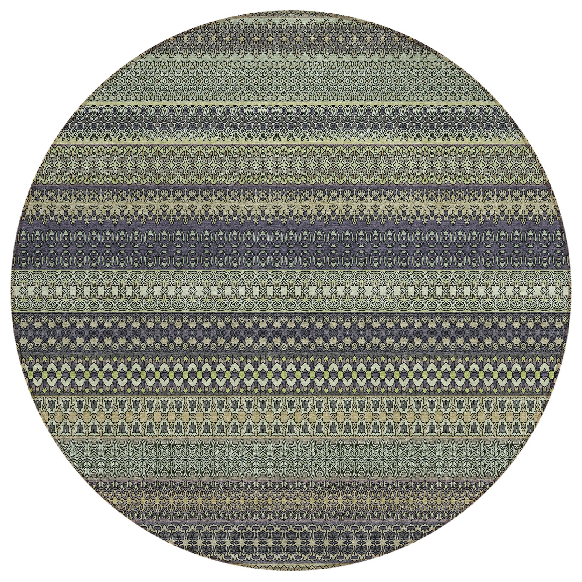 Addison Rugs Stripes Sage Washable Indoor-Outdoor Rug