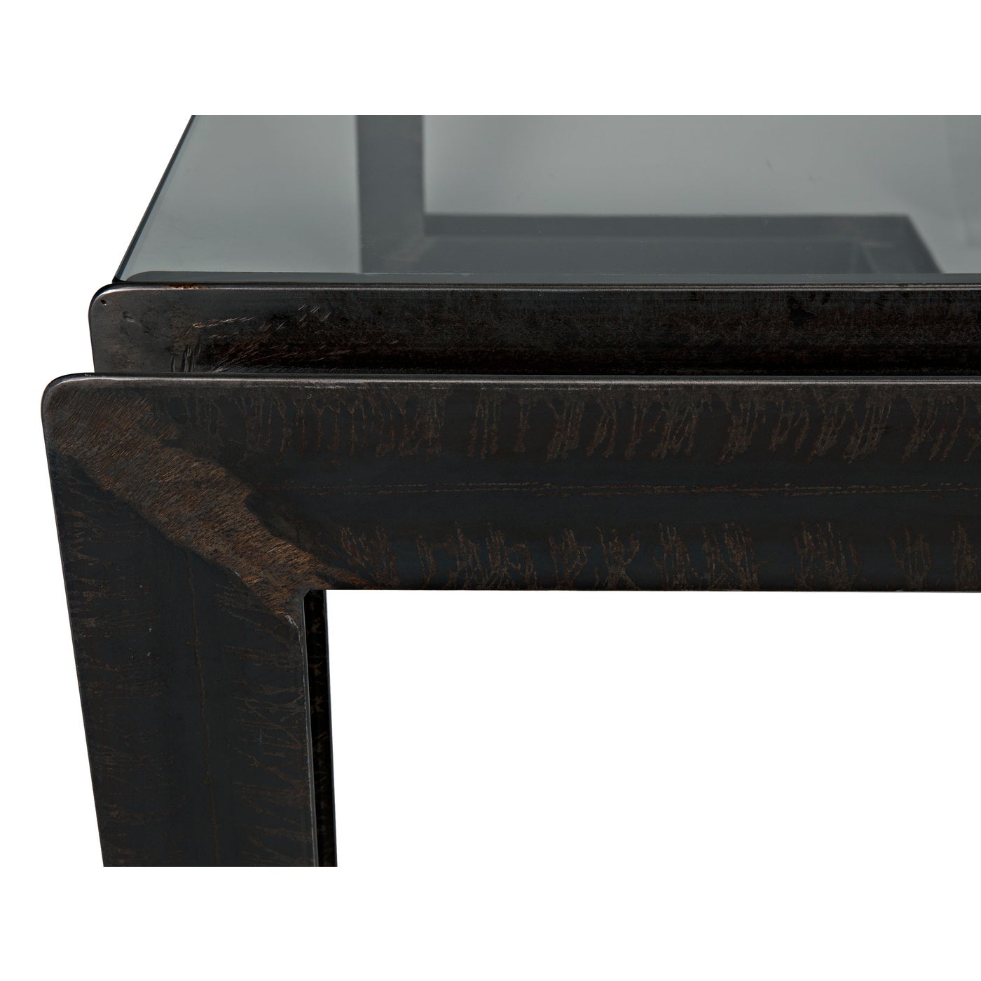 Structure Glass Top Contemporary Home Office Desk-Home Office Desks-Noir-Sideboards and Things