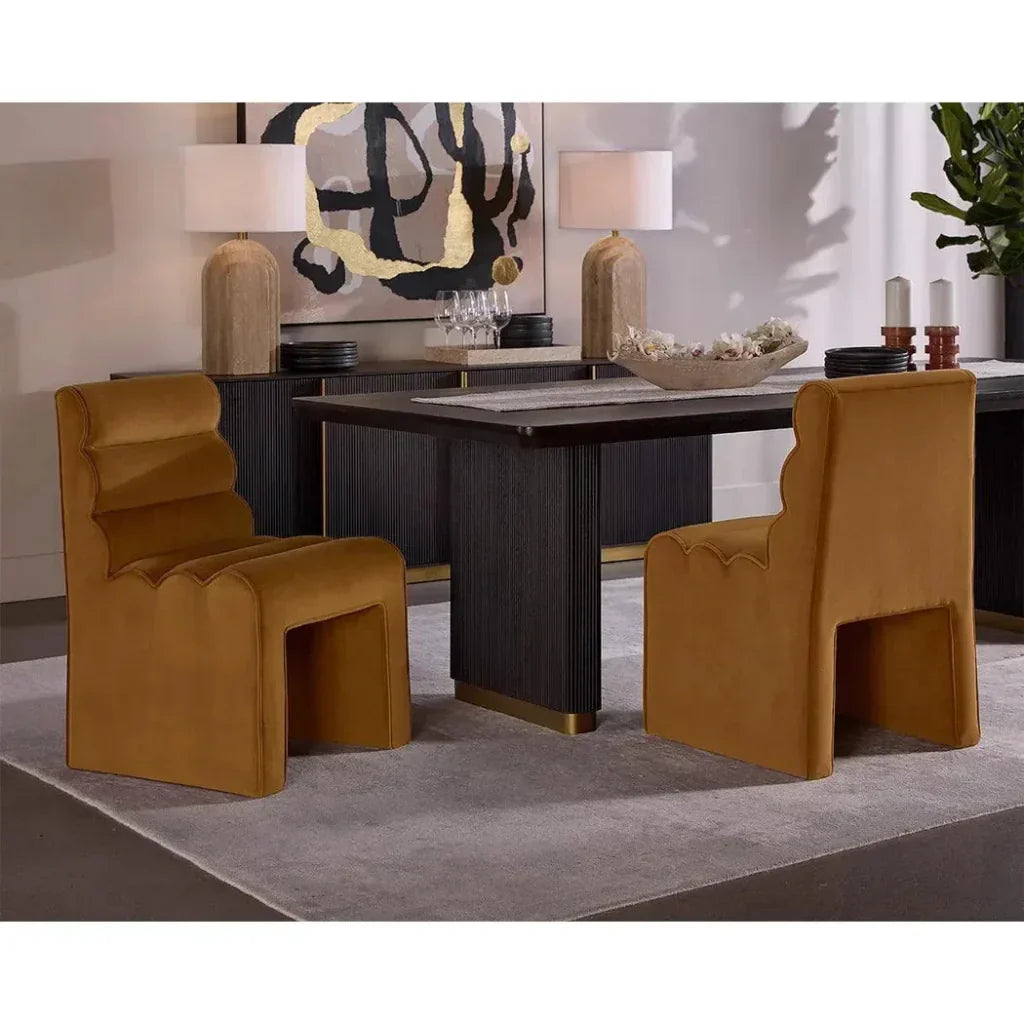 SUNPAN Stuart Tufted Channel Fabric Dining Chair