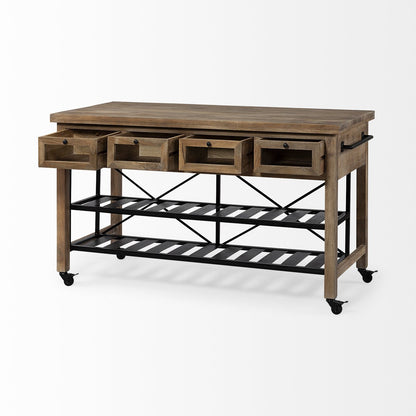 Mercana Stuart Two-Tier Wooden Counter Table