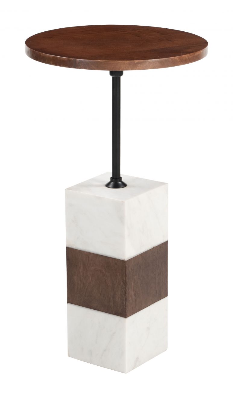 Zuo Modern Stuk Wood Top Round Side Table