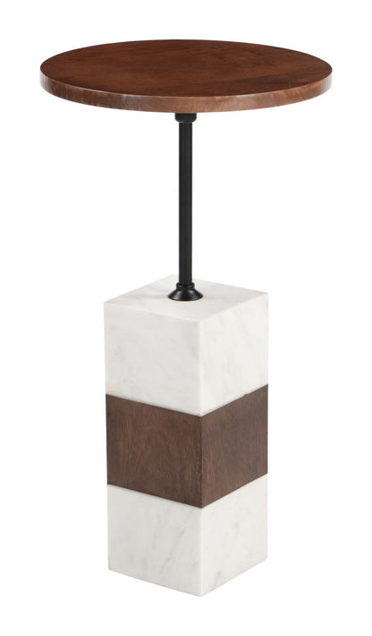 Zuo Modern Stuk Wood Top Round Side Table