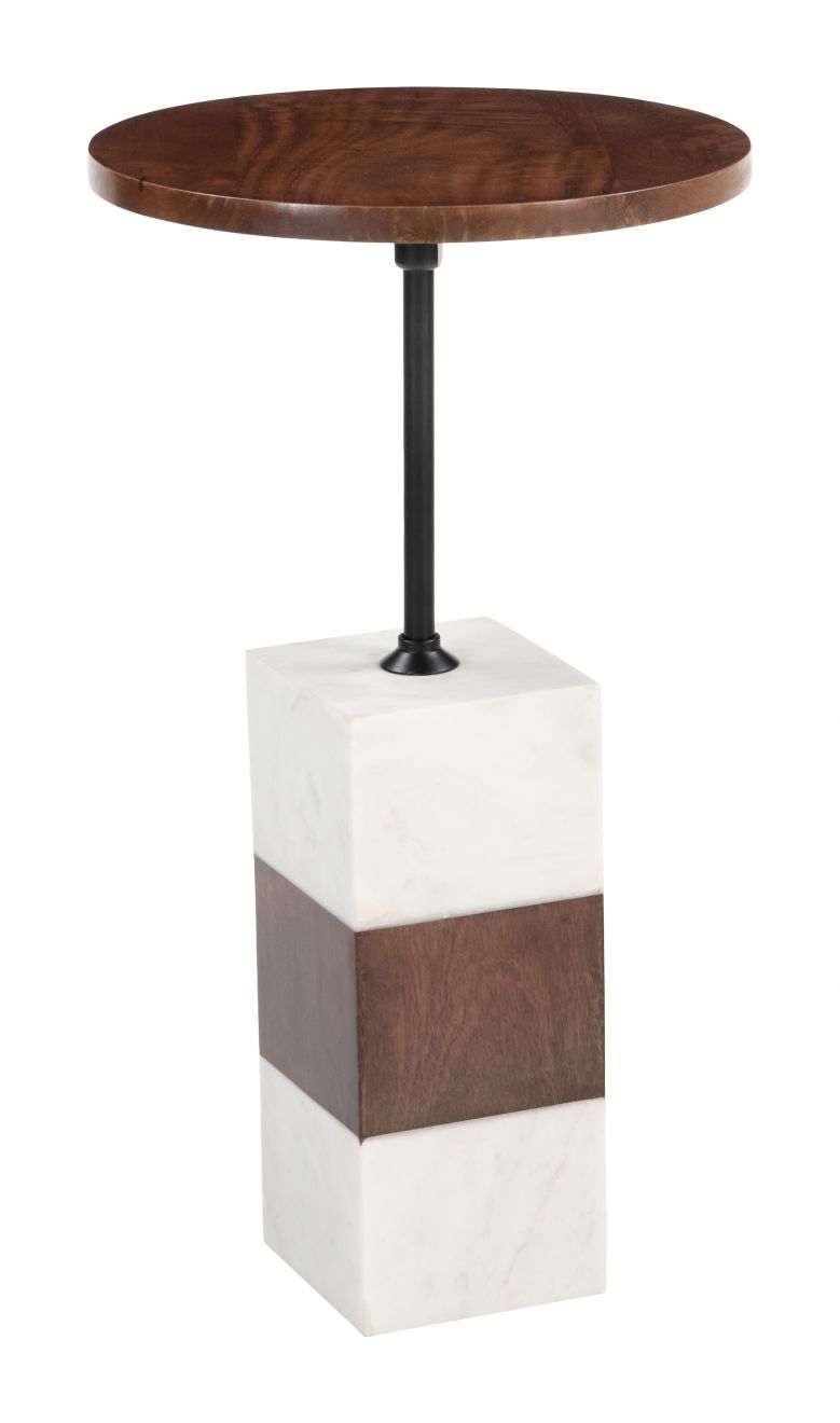 Zuo Modern Stuk Wood Top Round Side Table