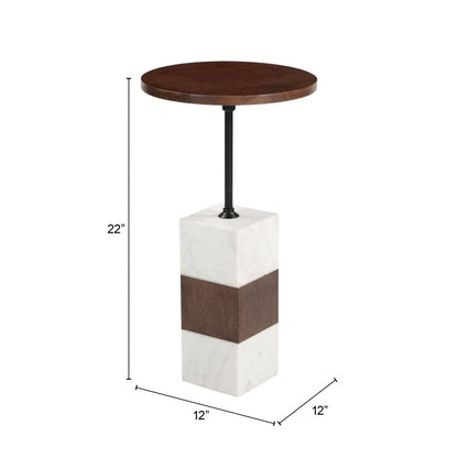 Zuo Modern Stuk Wood Top Round Side Table