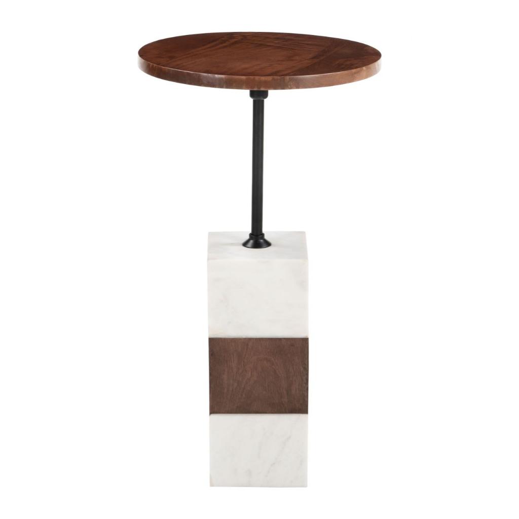 Zuo Modern Stuk Wood Top Round Side Table