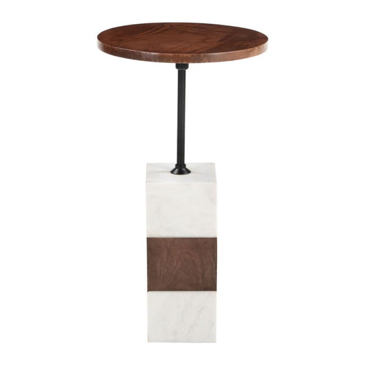 Zuo Modern Stuk Wood Top Round Side Table