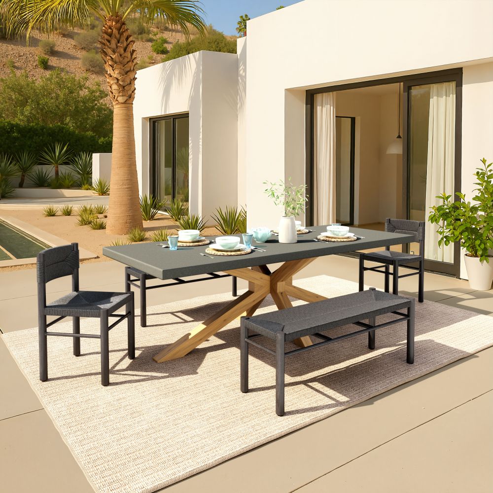 Zuo Modern Suan Grey Rectangular Dining Table