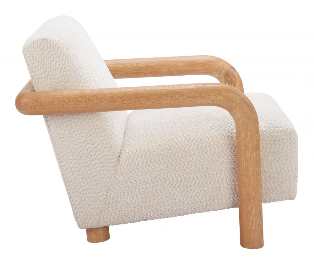 Zuo Modern Subliem White Textured Fabric Accent Chair