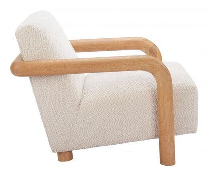 Zuo Modern Subliem White Textured Fabric Accent Chair