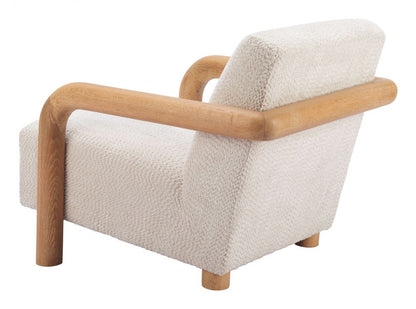 Zuo Modern Subliem White Textured Fabric Accent Chair