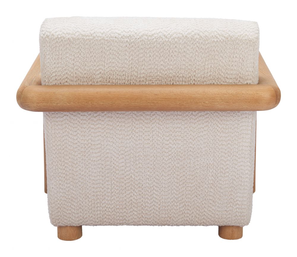Zuo Modern Subliem White Textured Fabric Accent Chair