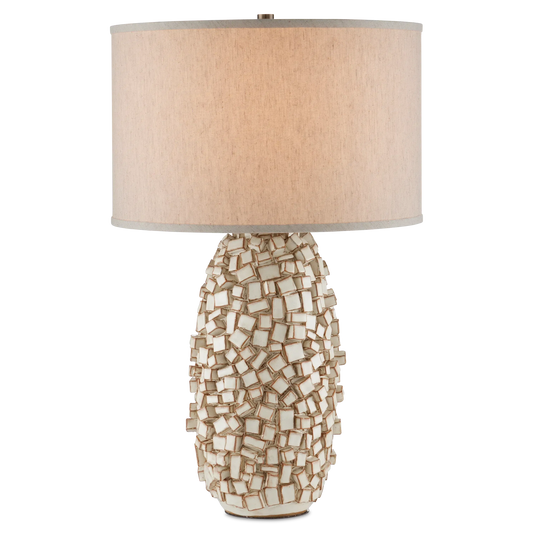 Sugar Cube Ivory Table Lamp-Table Lamps-Currey & Co-Sideboards and Things