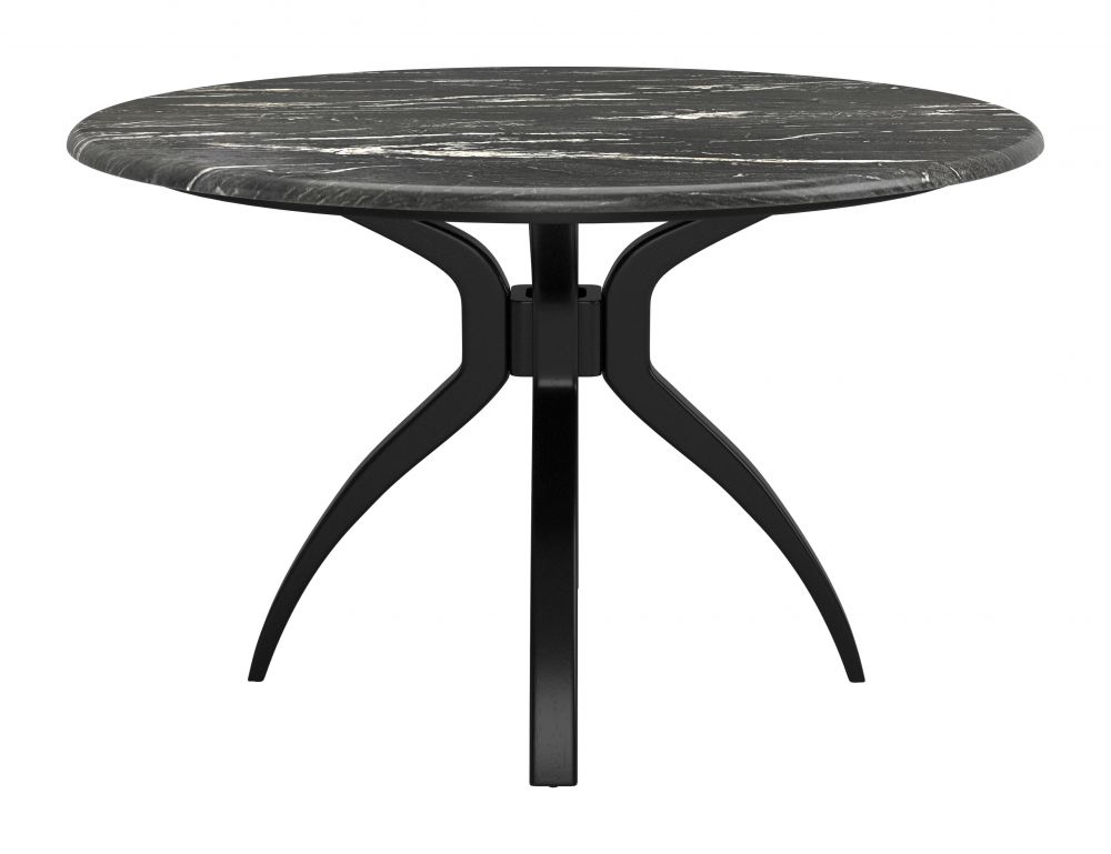 Zuo Modern Sumay Black Marble Top  Round Dining Table