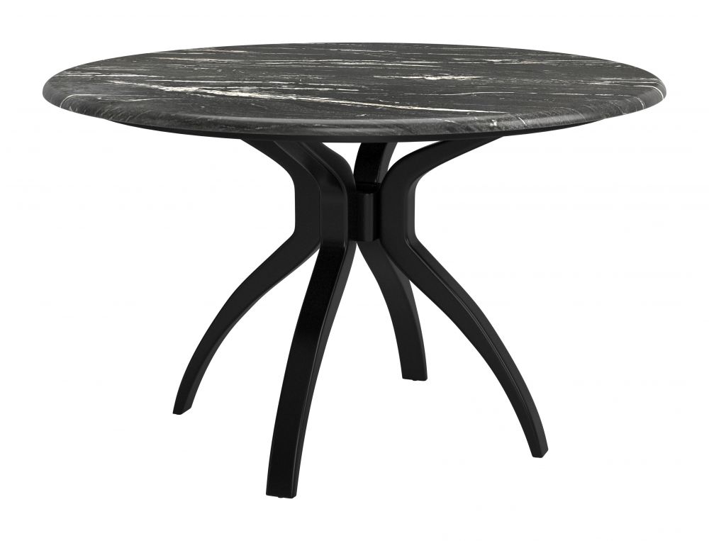 Zuo Modern Sumay Black Marble Top  Round Dining Table