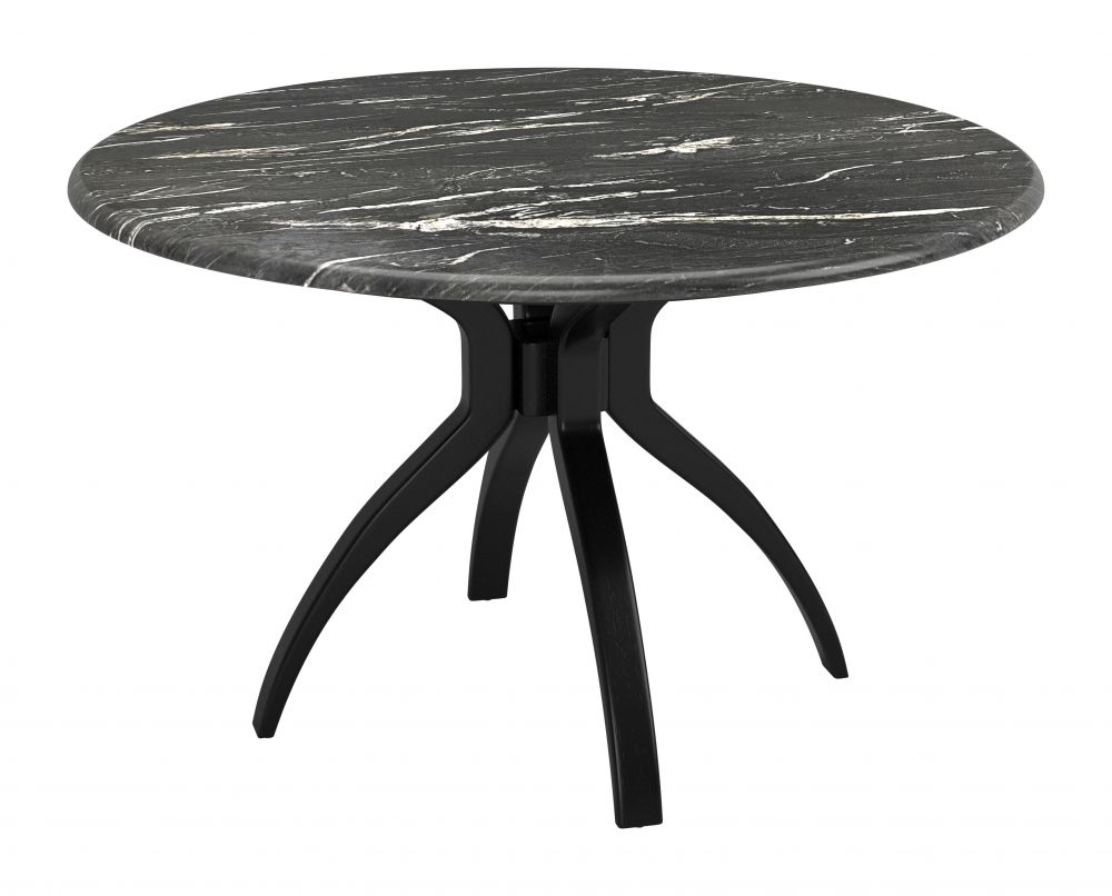 Zuo Modern Sumay Black Marble Top  Round Dining Table