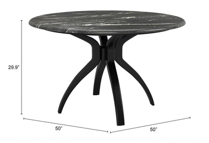 Zuo Modern Sumay Black Marble Top  Round Dining Table