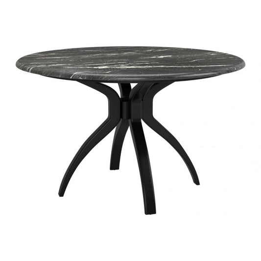Zuo Modern Sumay Black Marble Top  Round Dining Table