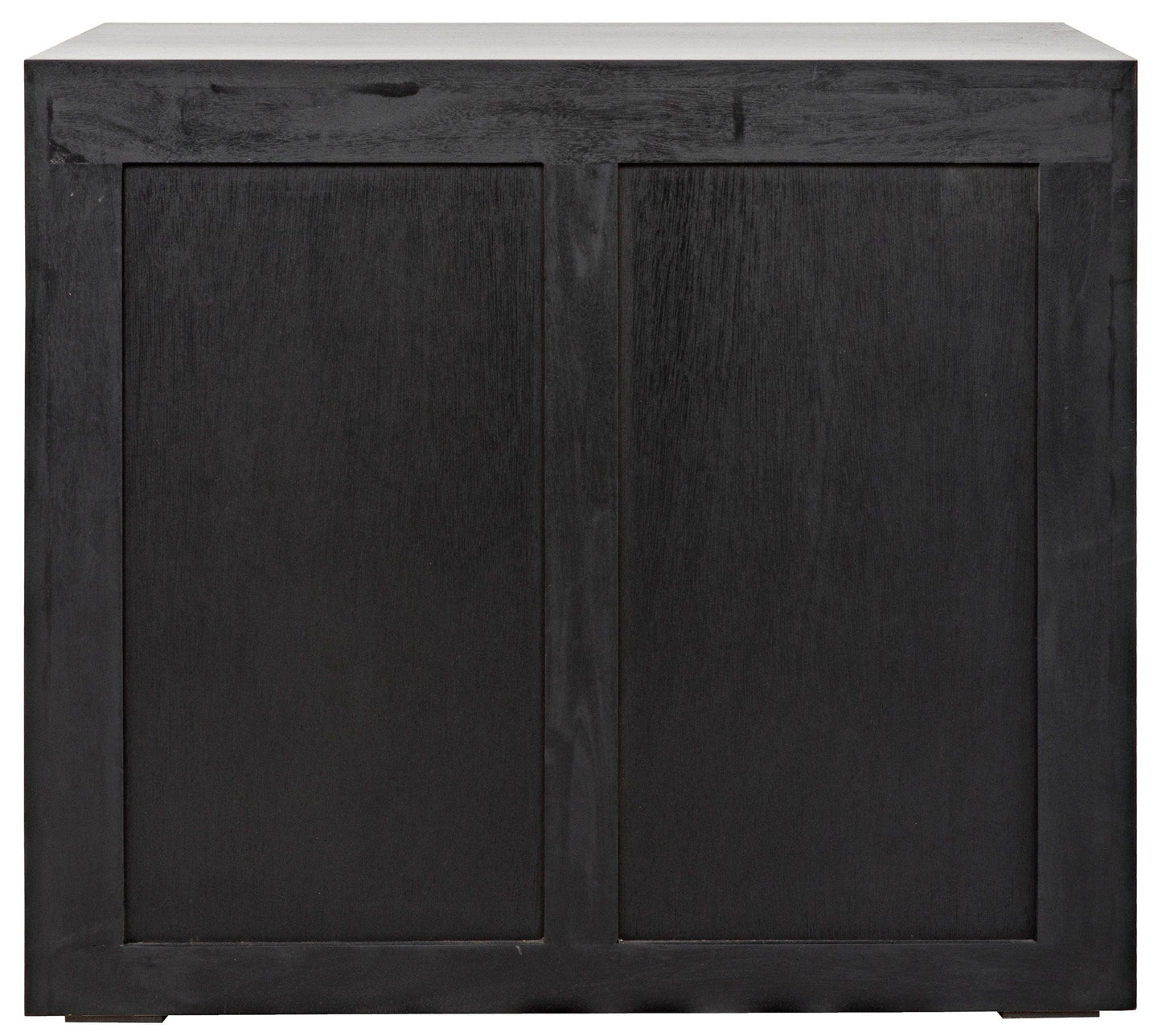 Sumiko Wood Black Rectangle Side Table With Drawers-Side Tables-Noir-Sideboards and Things