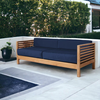 Summer 3-Person Teak Outdoor Sofa with Sunbrella Cushions-Outdoor Sofas & Loveseats-HiTeak-Sideboards and Things