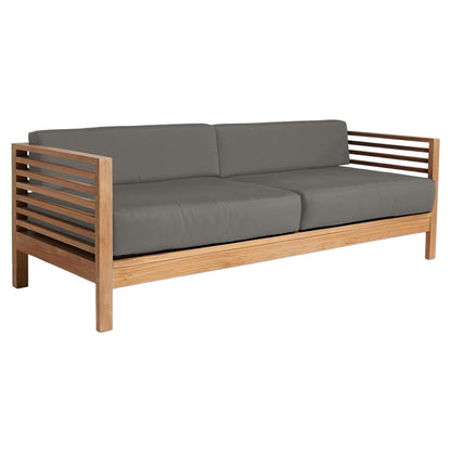 Summer 3-Person Teak Outdoor Sofa with Sunbrella Cushions-Outdoor Sofas & Loveseats-HiTeak-Charcoal-Sideboards and Things