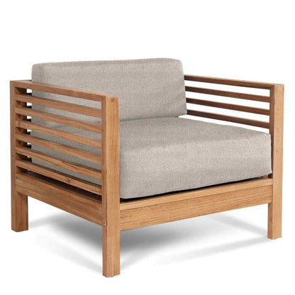 Summer Outdoor Deep Seating Set with Silver Subrella 5PC-Outdoor Lounge Sets-HiTeak-LOOMLAN