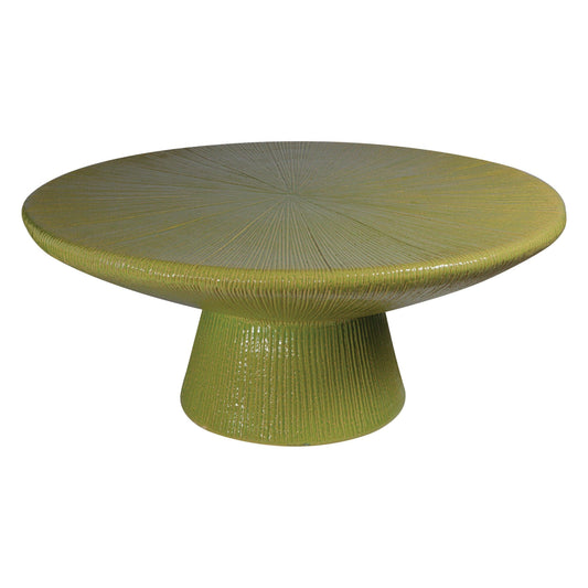 Seasonal Living Sunburst Green Ceramic Outdoor Coffee Table