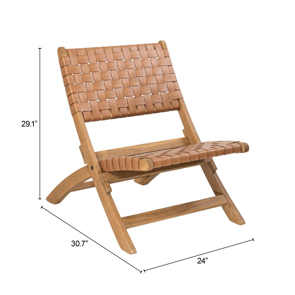 Zuo Modern Sunflare Wooden Frame Outdoor Lounge Chair
