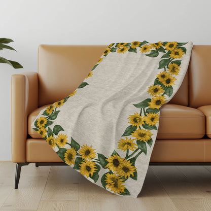 Sunflower Border 50" x 70" Throw Blanket