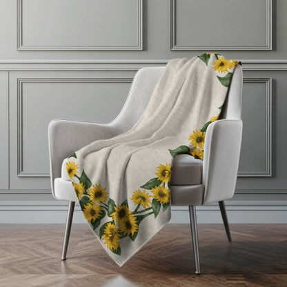 Sunflower Border 50" x 70" Throw Blanket
