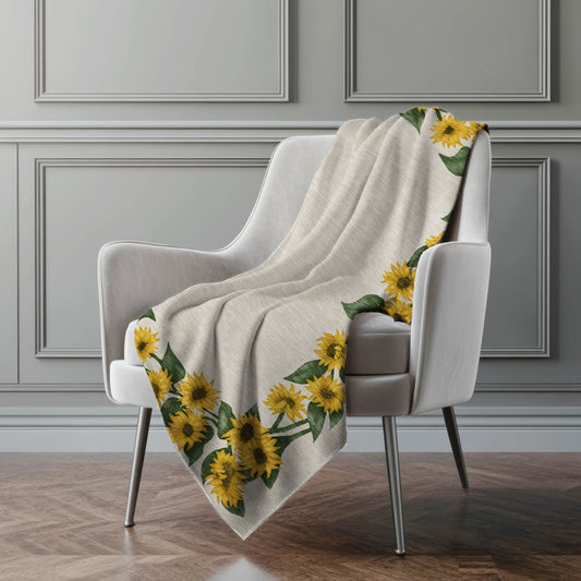 Sunflower Border 50" x 70" Throw Blanket