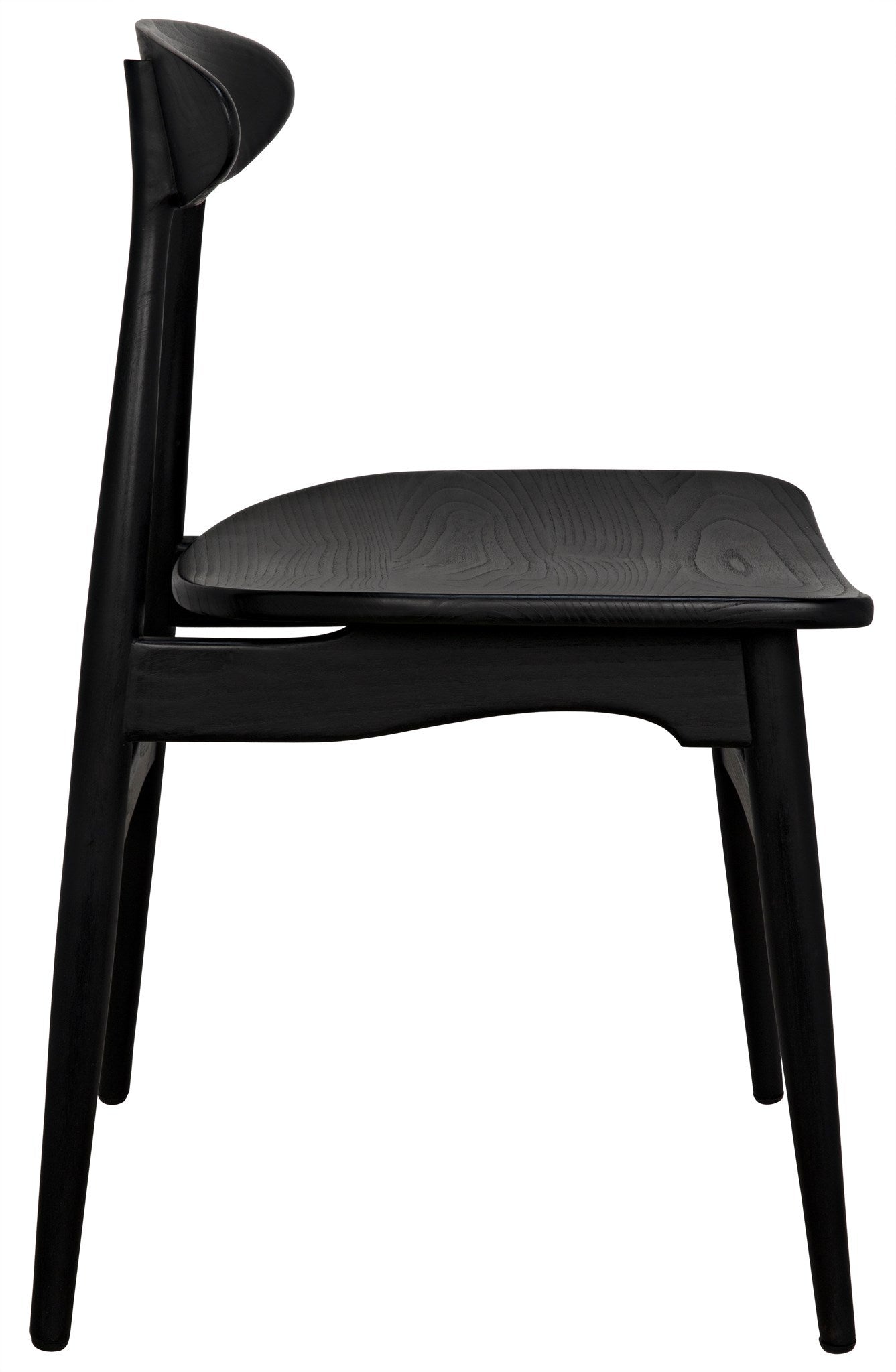 Surf Wood Black Armless Chair-Club Chairs-Noir-Sideboards and Things