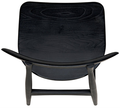 Surf Wood Black Armless Chair-Club Chairs-Noir-Sideboards and Things