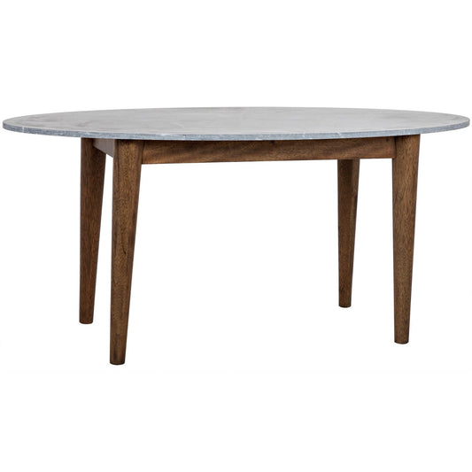 Surf Wood and Marble Oval Dining Table-Dining Tables-Noir-Sideboards and Things