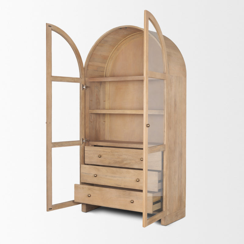 Mercana Suri Glass Doors Arched Bookcase