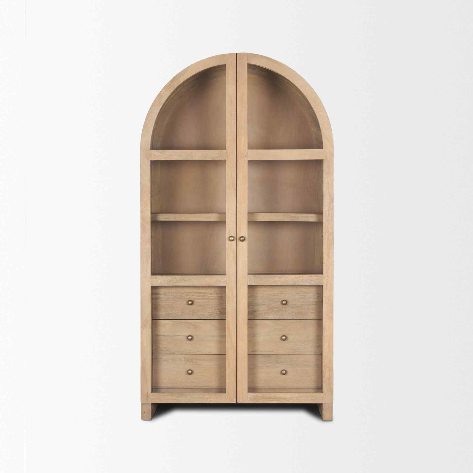 Mercana Suri Glass Doors Arched Bookcase