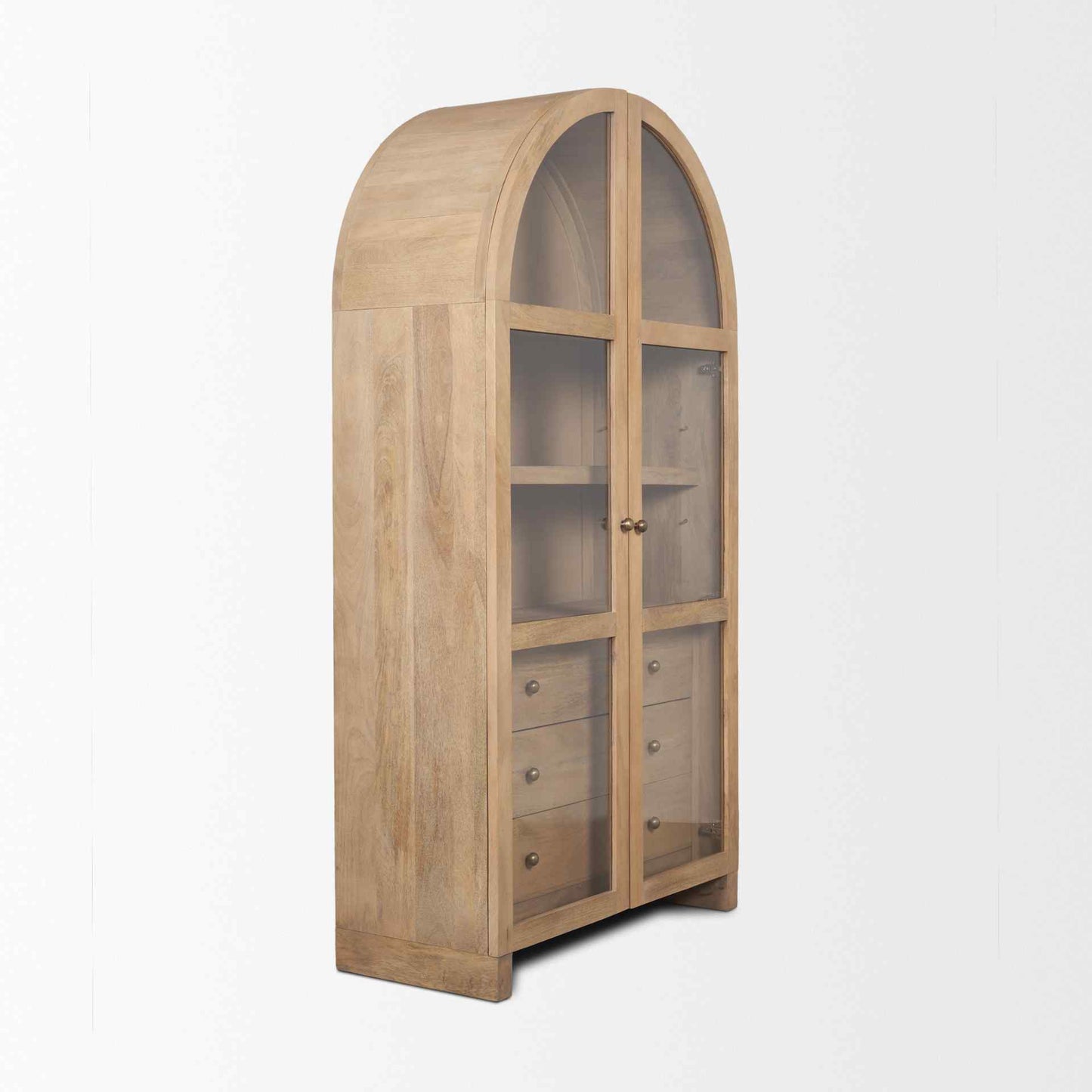Mercana Suri Glass Doors Arched Bookcase