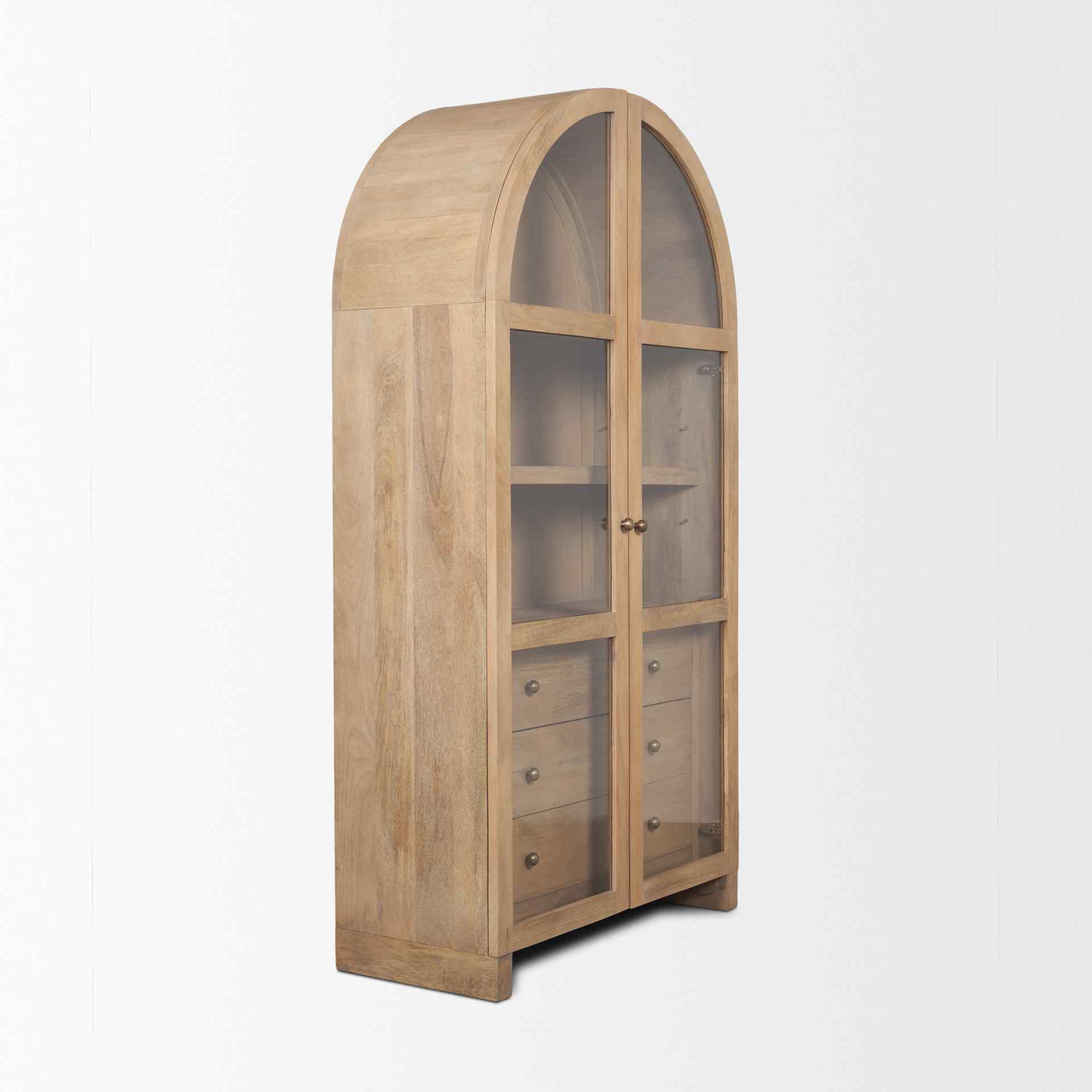 Mercana Suri Glass Doors Arched Bookcase
