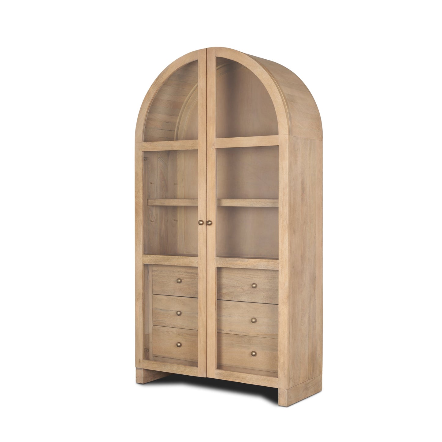 Mercana Suri Glass Doors Arched Bookcase