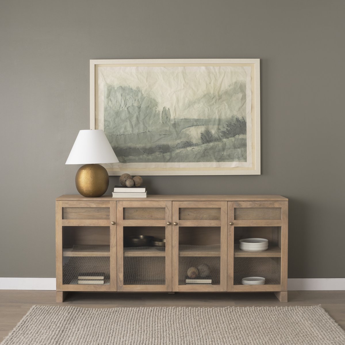 Mercana Suri Three Drawers Wood Sideboard