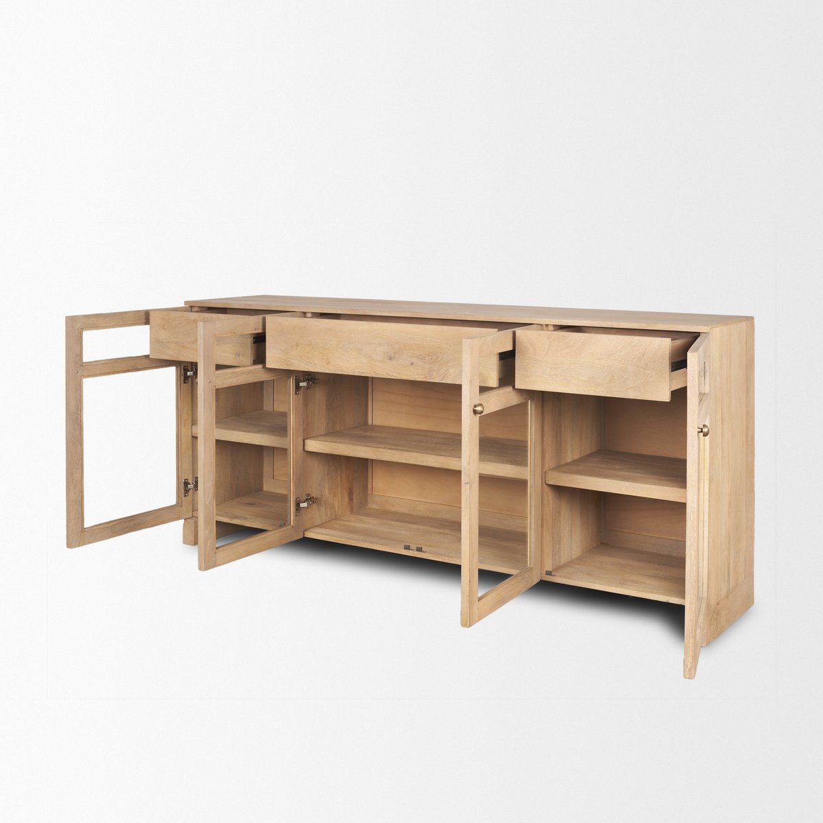 Mercana Suri Three Drawers Wood Sideboard