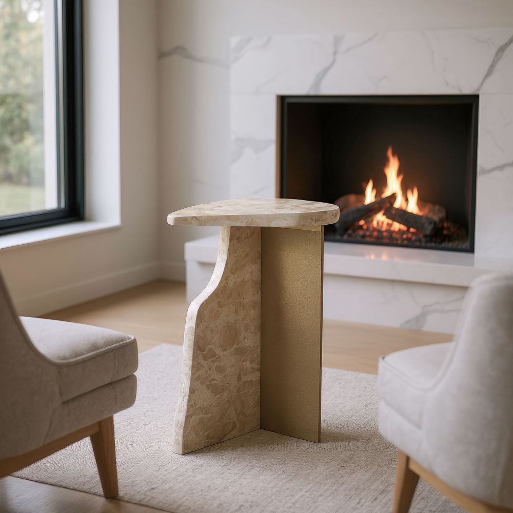 Zuo Modern Surya Marble Side Table