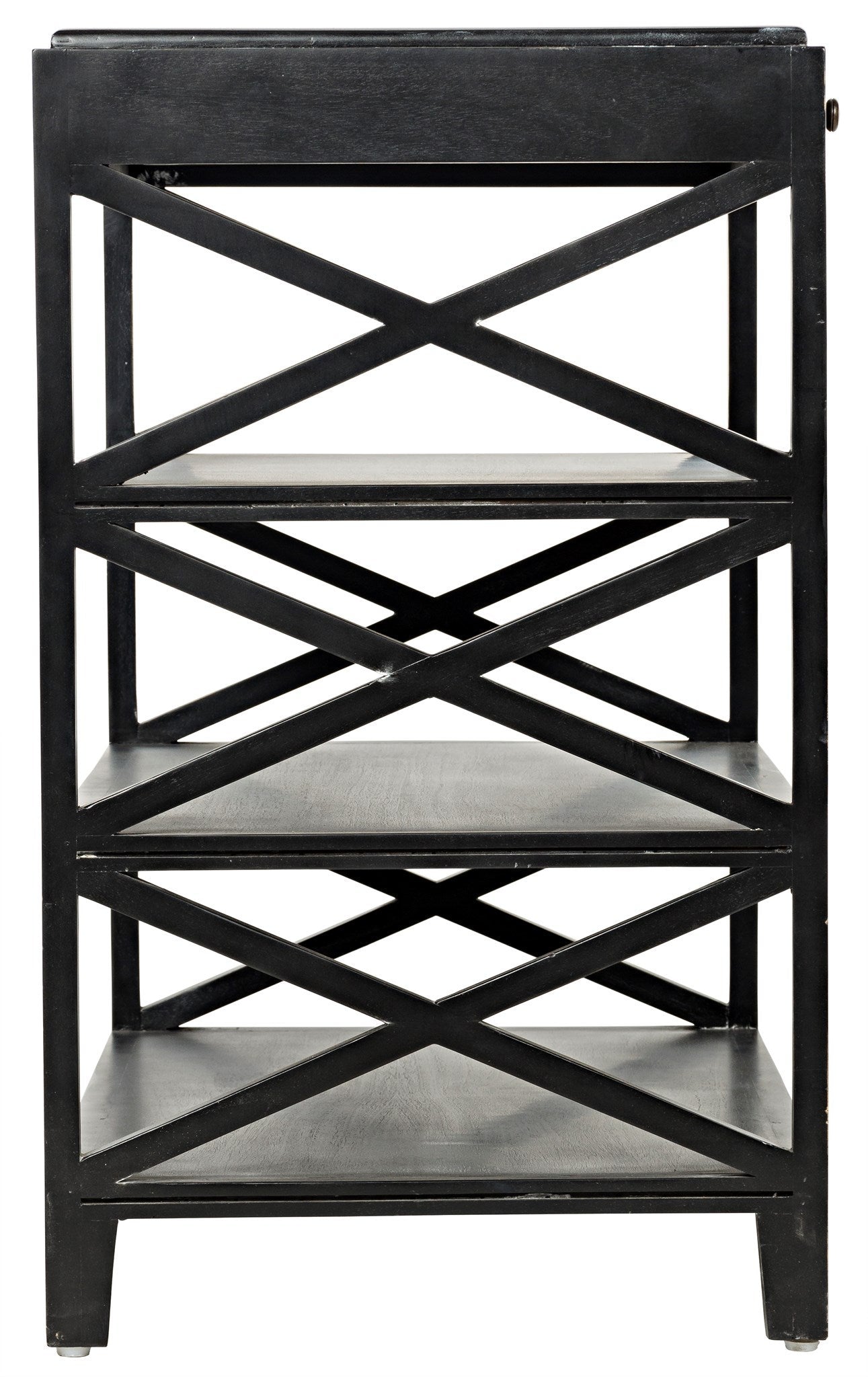 Sutton Criss-Cross Wood Black Rectangle Side Table-Side Tables-Noir-Sideboards and Things