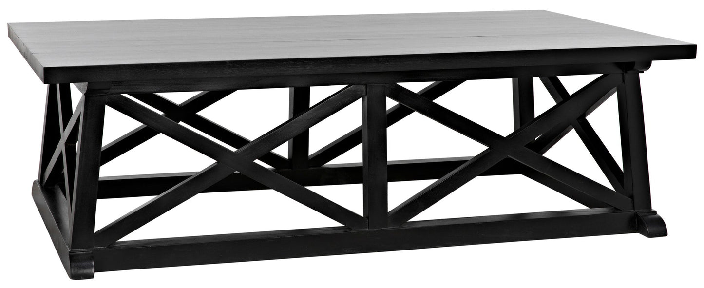 Sutton Wood Black Rectangle Coffee Table-Coffee Tables-Noir-Sideboards and Things