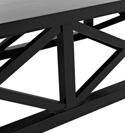 Sutton Wood Black Rectangle Coffee Table-Coffee Tables-Noir-Sideboards and Things