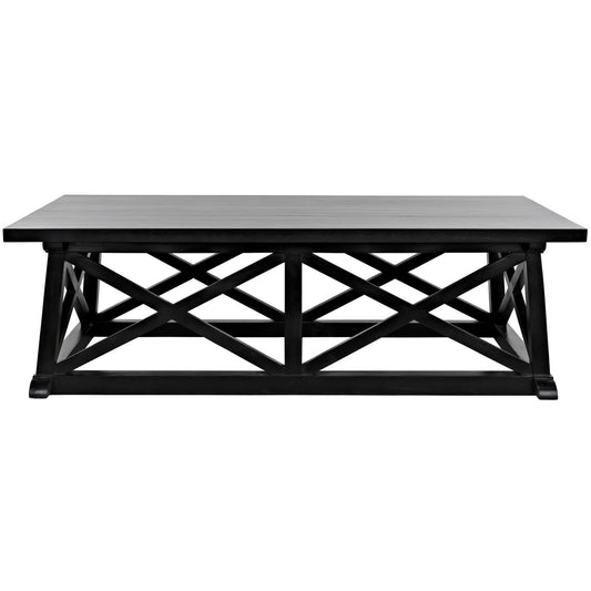 Sutton Wood Black Rectangle Coffee Table-Coffee Tables-Noir-Sideboards and Things